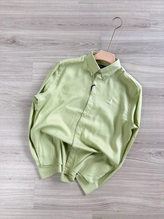 PISTA GREEN LINEN SHIRT