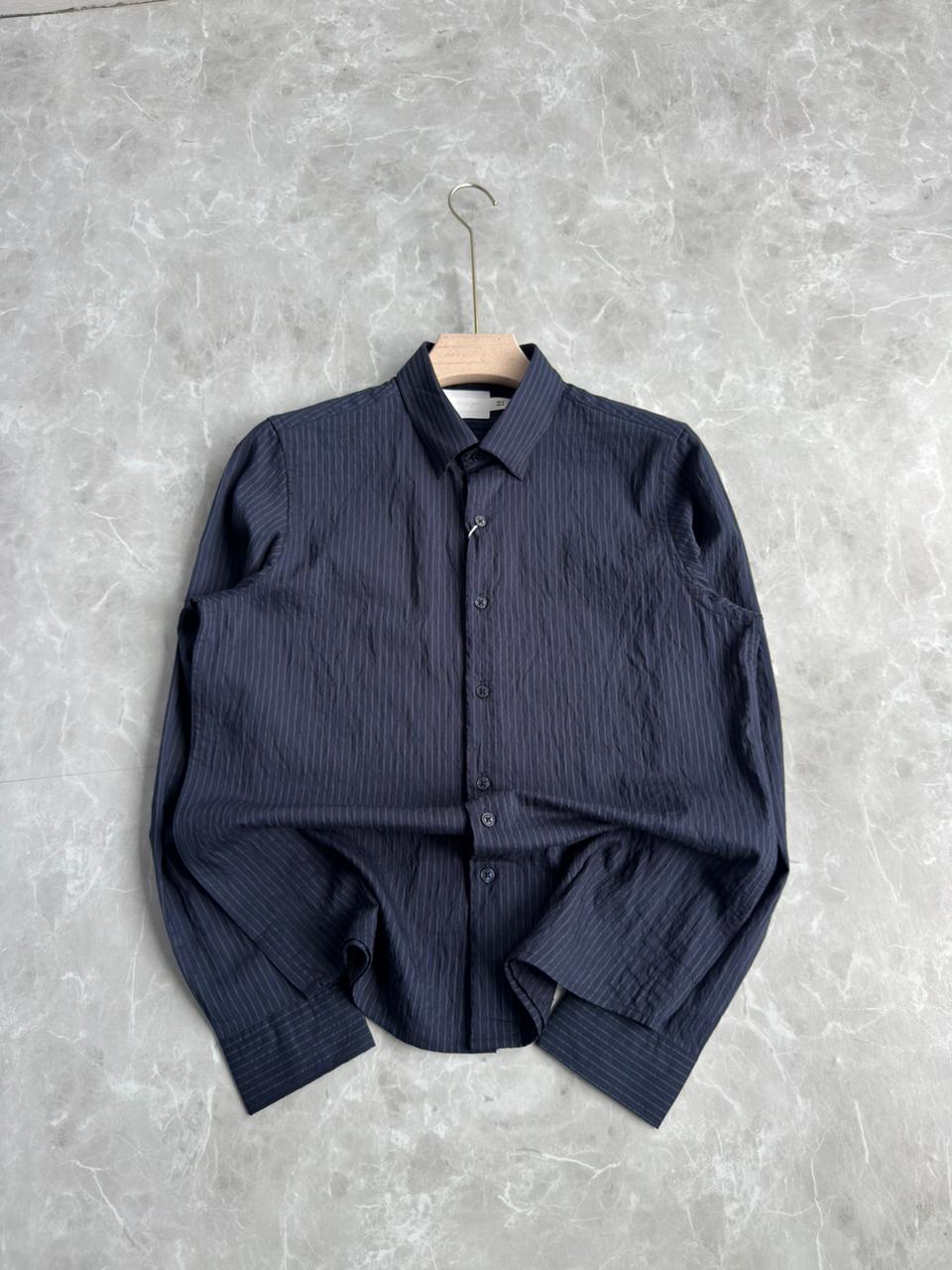 NAVYBLUE IMPORTED CRUSHED STRIPE SHIRT