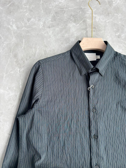 BLUE IMPORTED CRUSHED STRIPE SHIRT