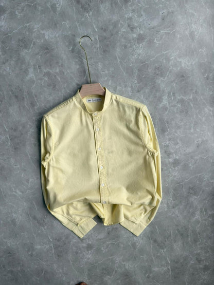 YELLOW MANDRAIN COLLAR SHIRT