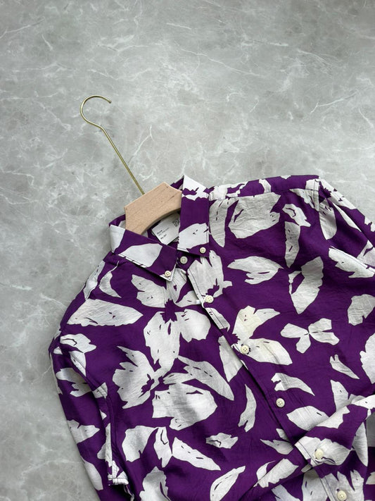 PERPULE FLOWER IMPORTED PRINTED SHIRT