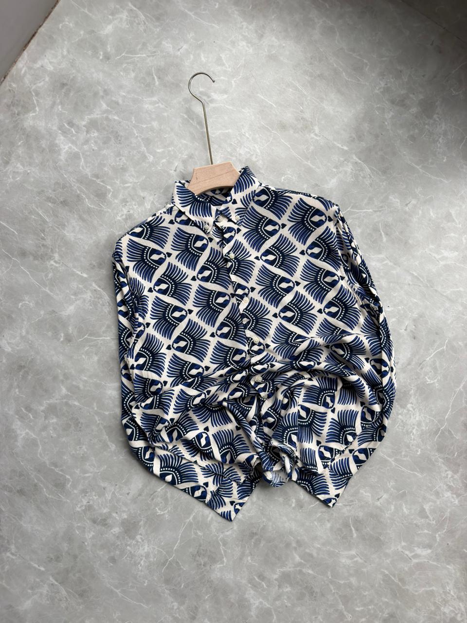 BLUE IMPORTED PRINTED SHIRT