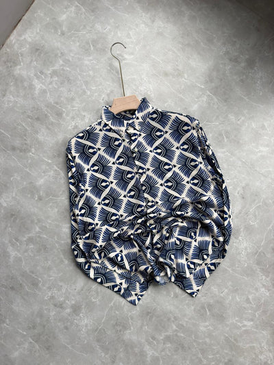 BLUE IMPORTED PRINTED SHIRT