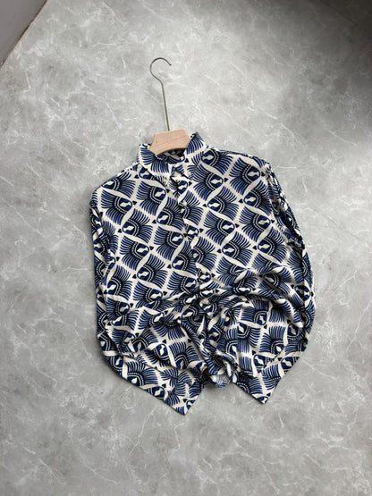 BLUE IMPORTED PRINTED SHIRT