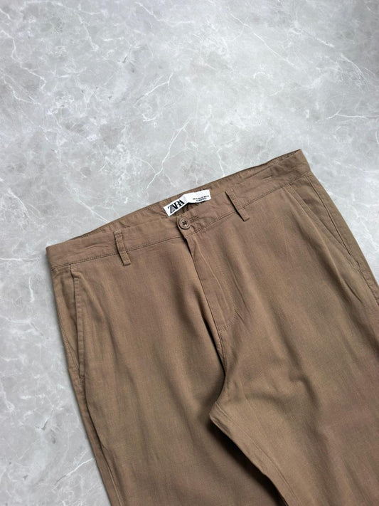 BROWN LINEN TROUSERS