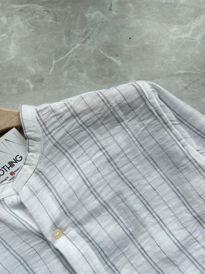 IMPORTED CRUSSHED MANDRIAN COLLAR SHIRT