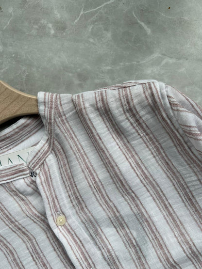 IMPORTED CRUSSHED MANDRIAN COLLAR SHIRT