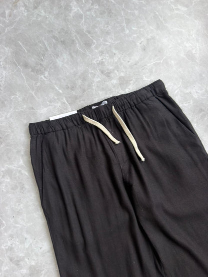 BLACK RELAX LINEN TROUSERS