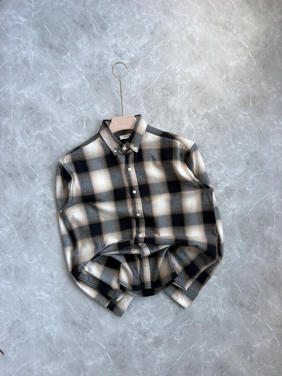 SANDAL BRUSH COTTON FLANNEL CHECKED SHIRT