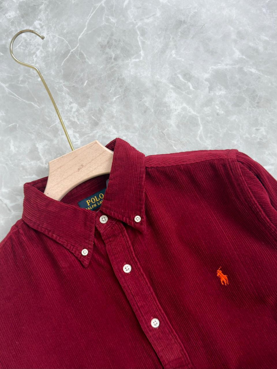 RED CORDUROY SHIRT