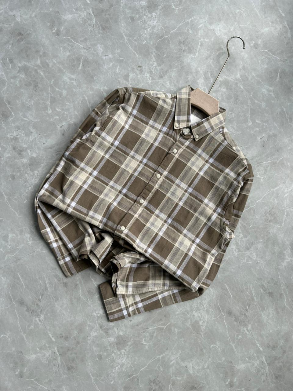 SANDAL LINEN FLANNEL CHECKED SHIRT