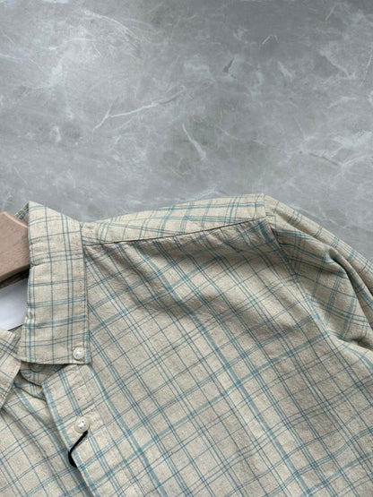 OFFWHITE LINEN FLANNEL CHECKED SHIRT