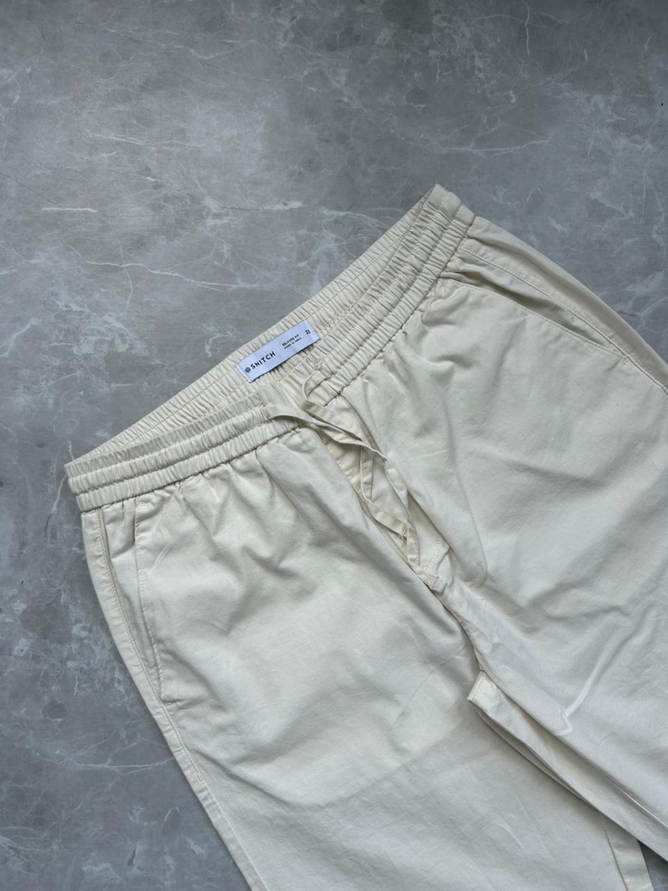 OFF WHITE LINEN TROUSERS