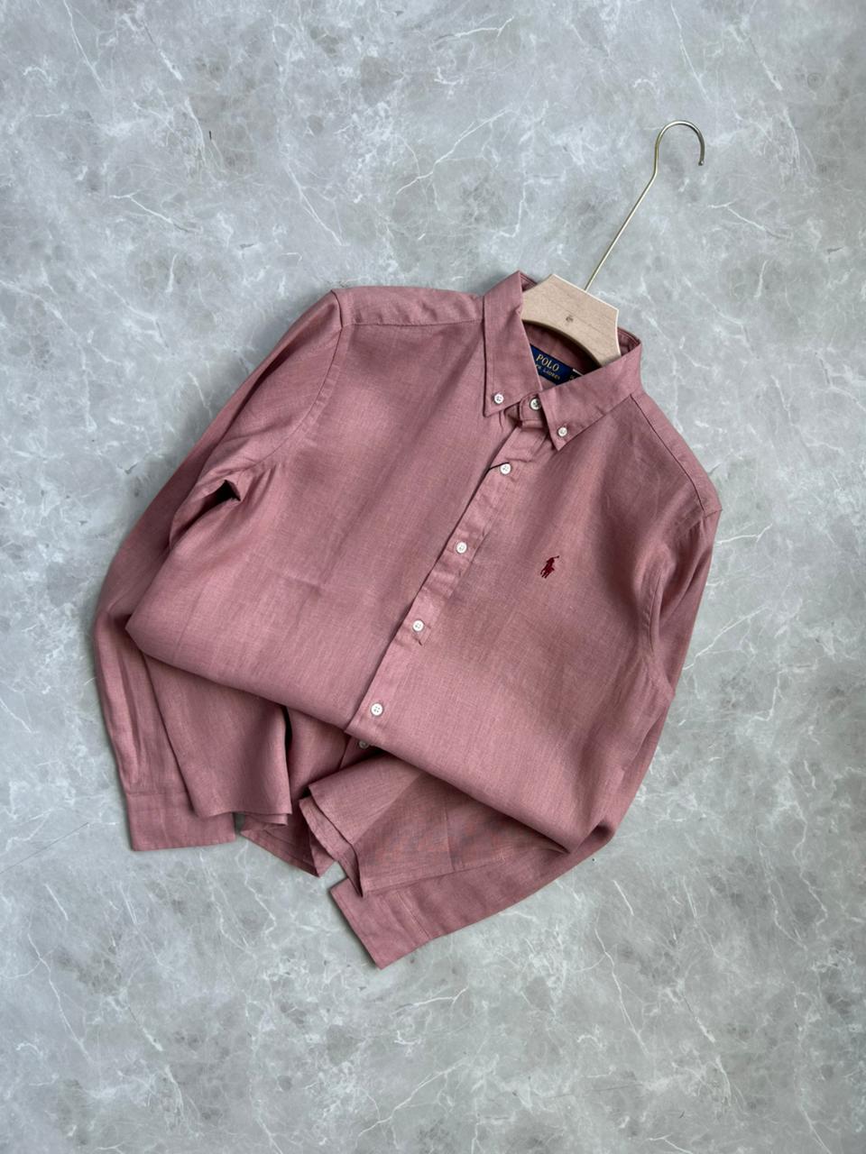 PASTEL PINK PURE LINEN SHIRT