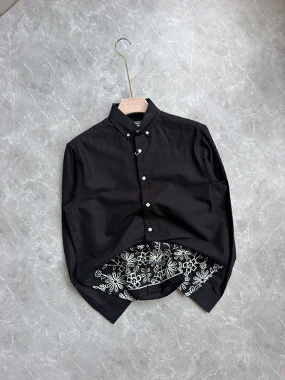 BLACK LINEN EMBROIDRY SHIRT