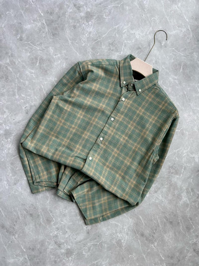 GREEN FLANNEL CHECKED SHIRT