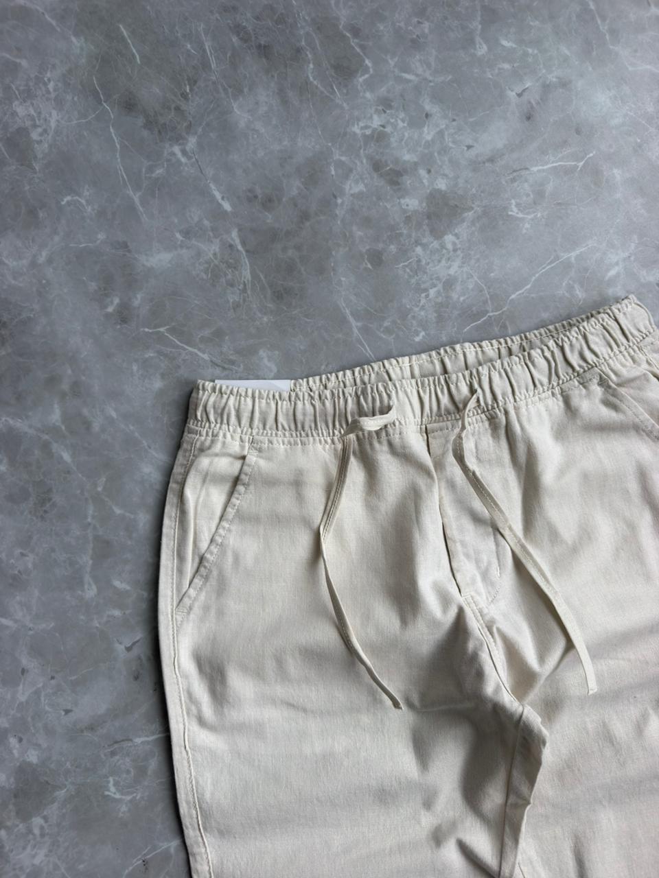 OFF WHITE LINEN TROUSERS