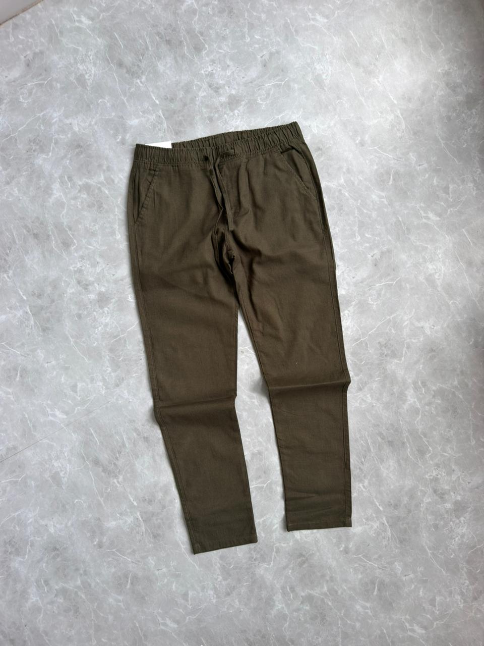 GREEN LINEN TROUSERS