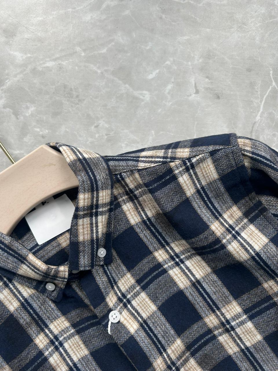 BRUSH COTTON CHECKED SHIRT