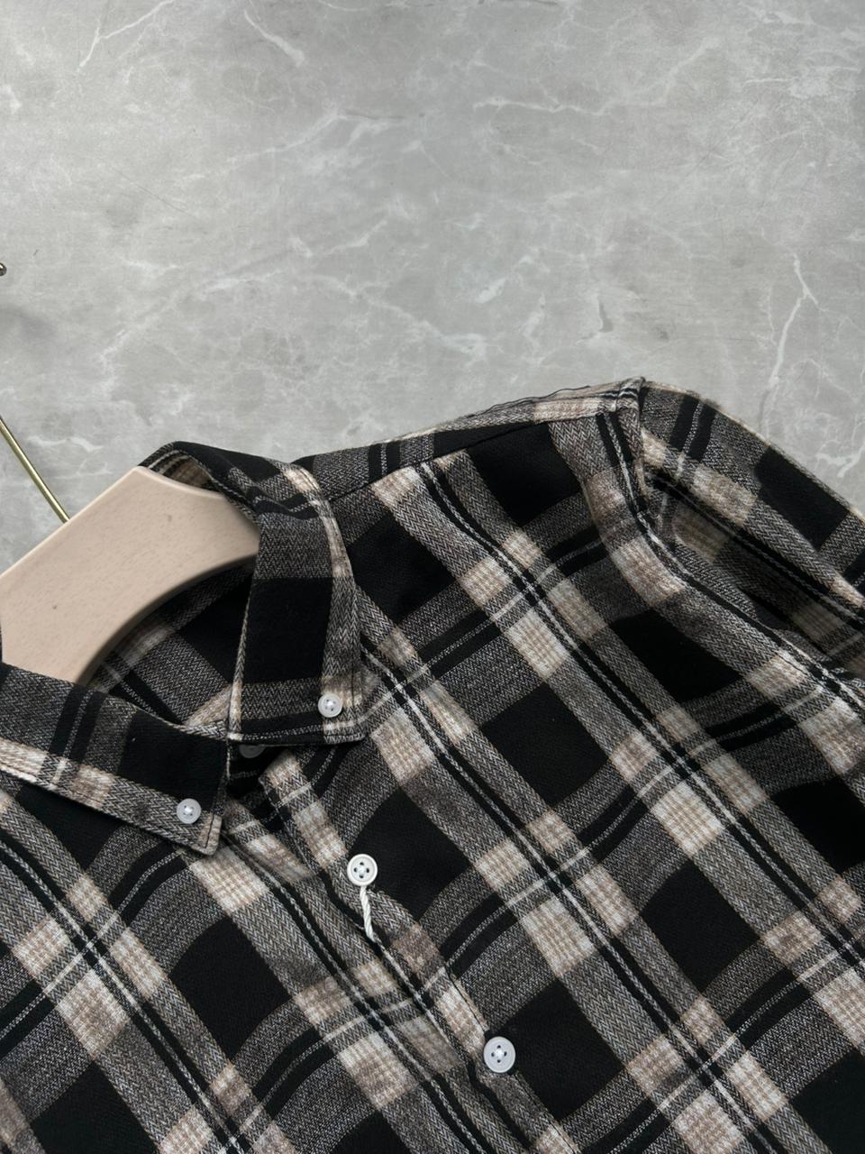 BRUSH COTTON CHECKED SHIRT