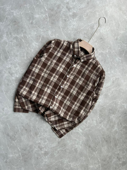 BRUSH COTTON CHECKED SHIRT