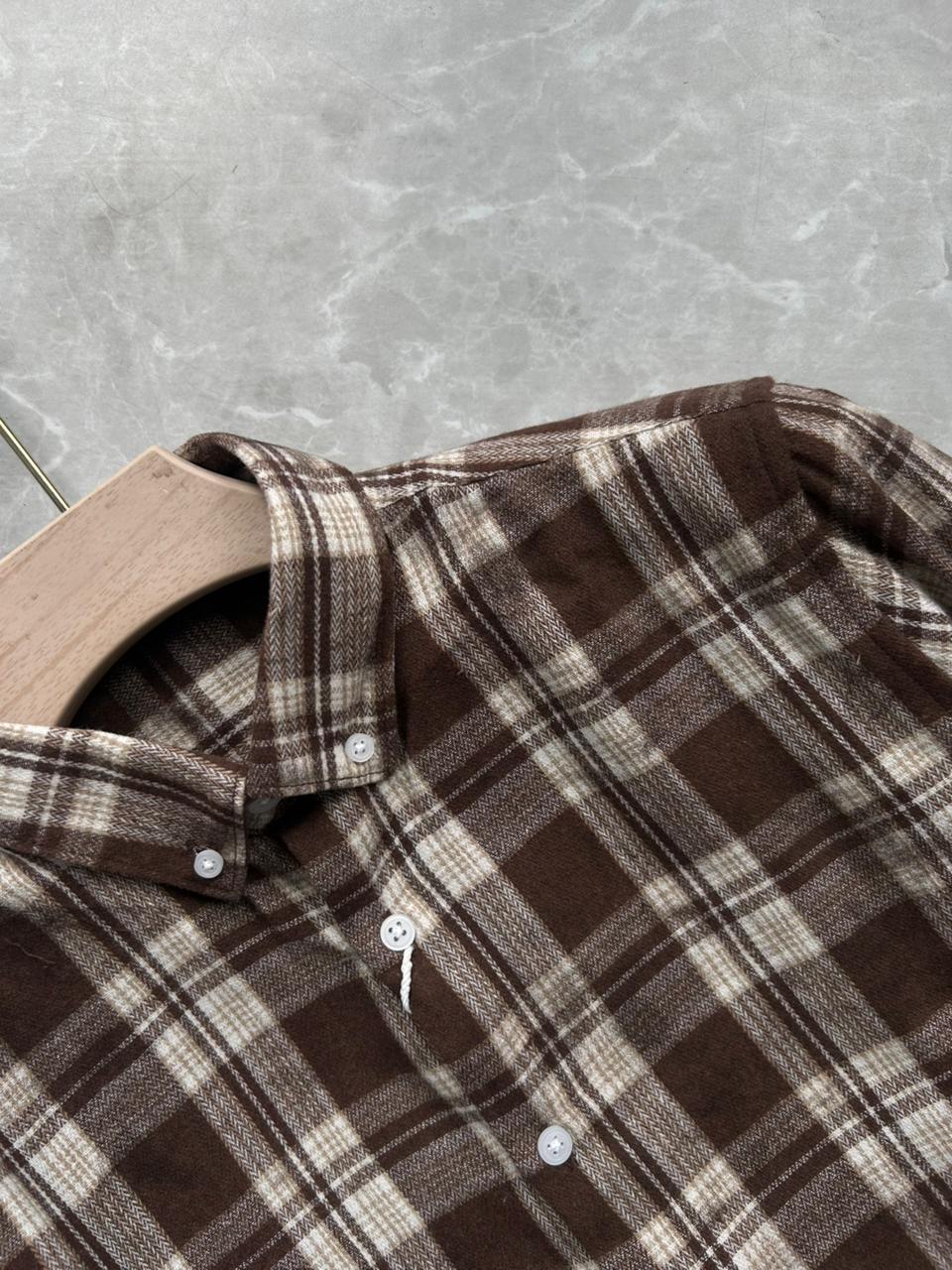BRUSH COTTON CHECKED SHIRT