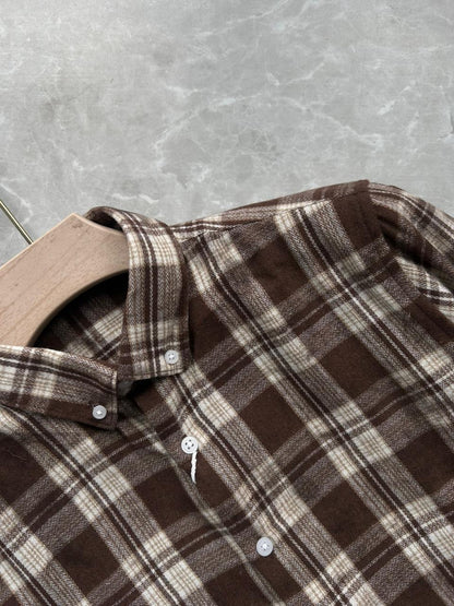 BRUSH COTTON CHECKED SHIRT