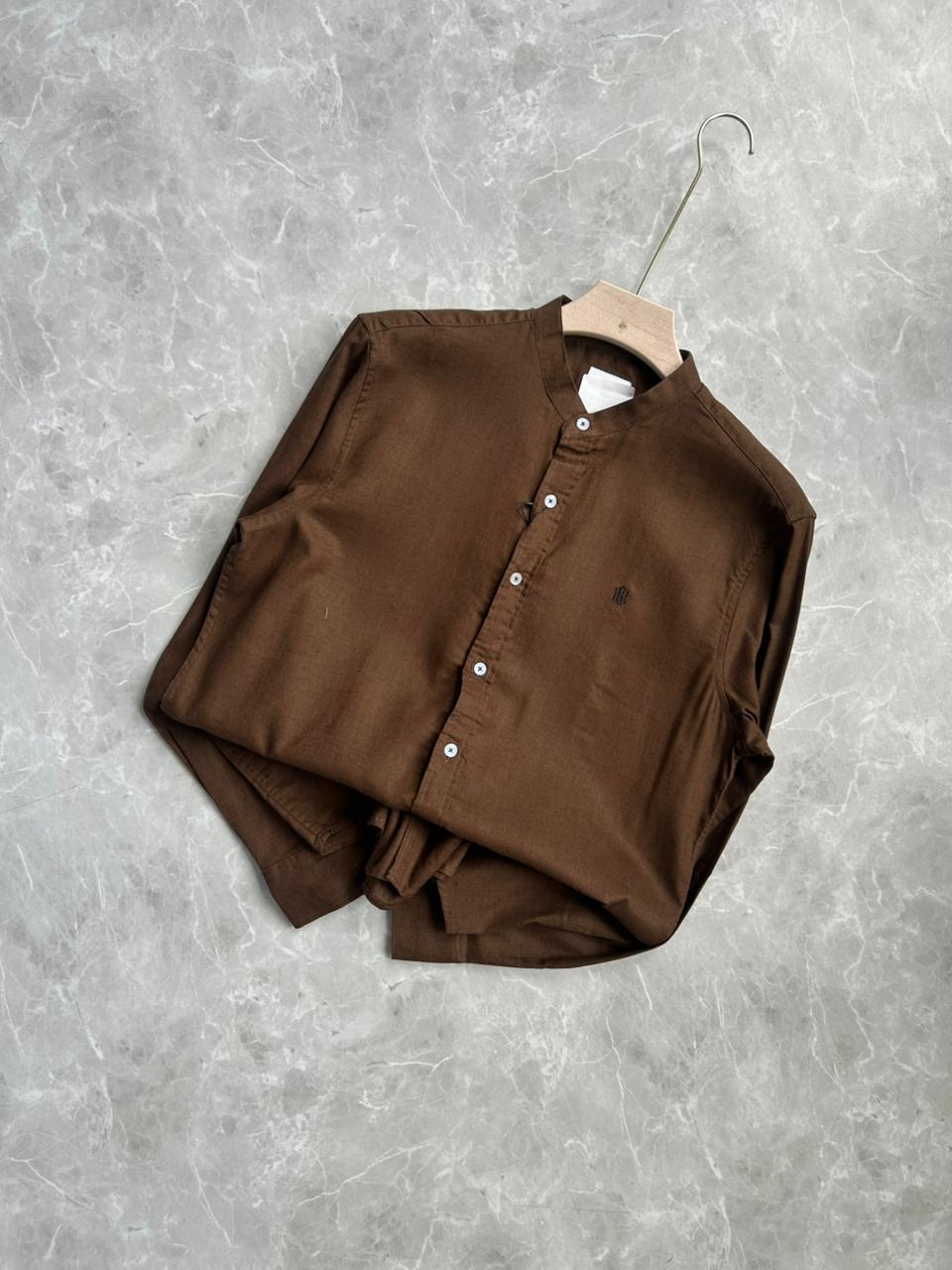 MANDARIN COLLAR SHIRT