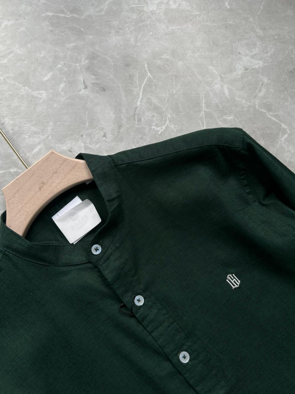 MANDARIN COLLAR SHIRT