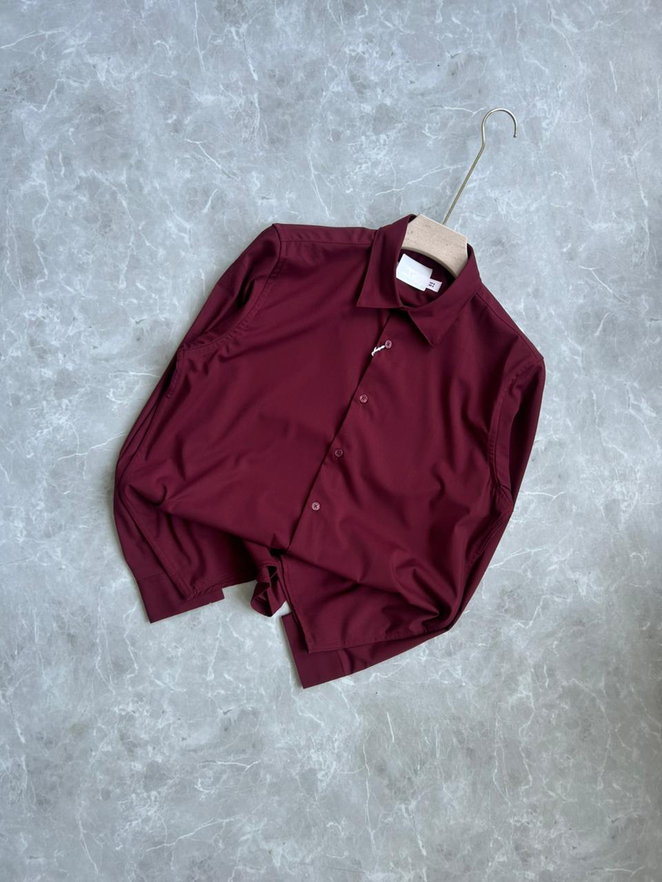 BURGANDY IMPORTED SATIN SHIRT