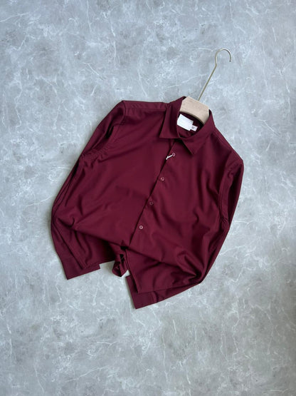 BURGANDY IMPORTED SATIN SHIRT