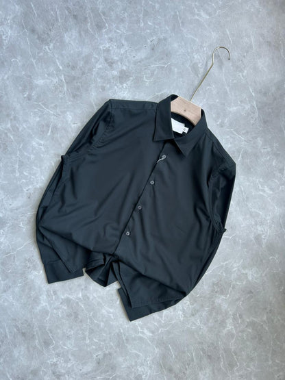 MIDNIGHT BLUE IMPORTED SATIN SHIRT