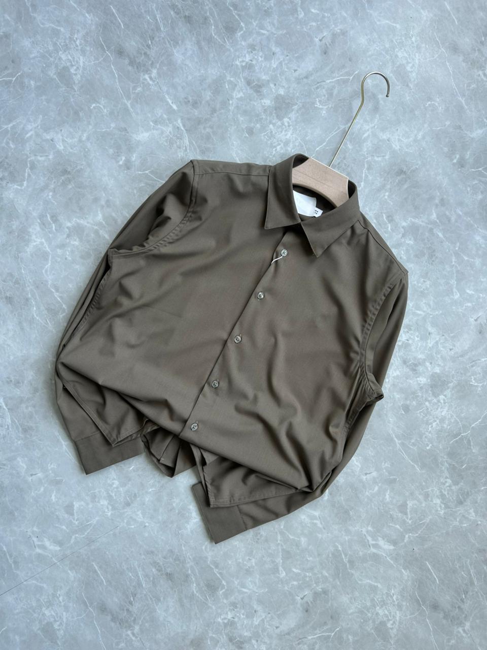 LIGHT BROWN IMPORTED SATIN SHIRT