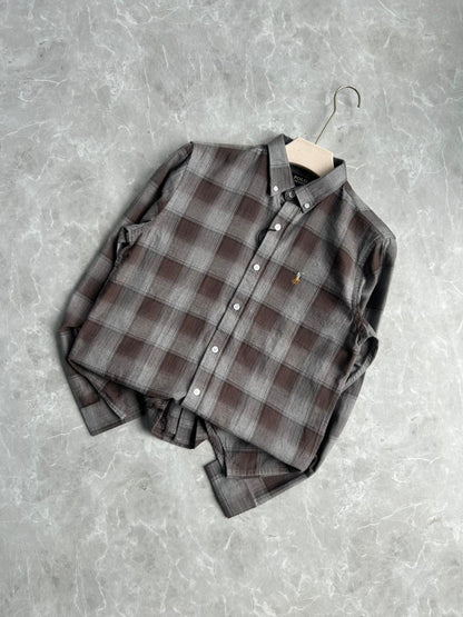 GRAY FLANNEL CHECKED SHIRT
