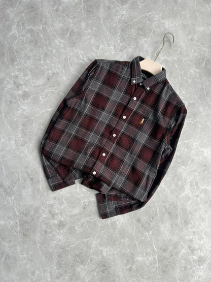 BROWN FLANNEL CHECKED SHIRT