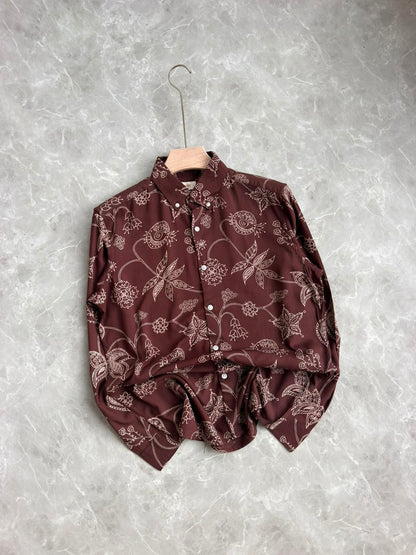 BROWN PRINTED SHIRT